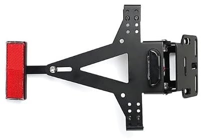 Frawacy Universal Motorrad Kennzeichenhalter Einstellbare Lizenz Halterung mit Kennzeichenbeleuchtung Für Fz6 YZF R1 R3 R6 R15 R25 Mt-07