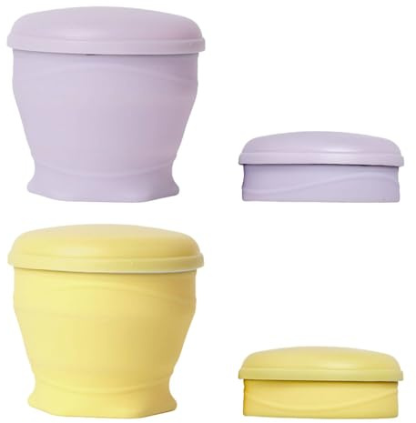 Funalix Lot de 2 gobelets pliables en silicone pour camping, pique-nique, randonnée et extérieur (violet/jaune)