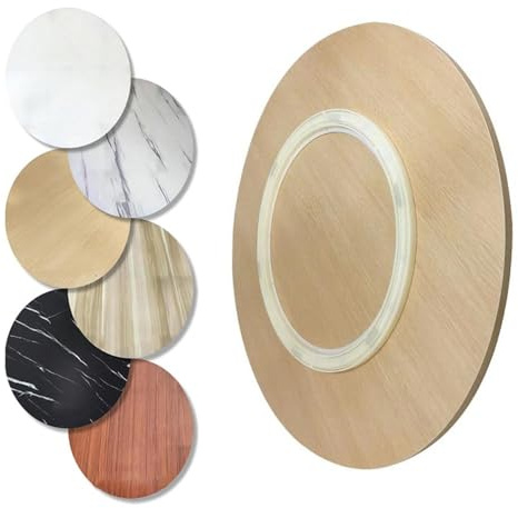 ZYXQQJ 20in-40in Round Tabletop Serving Plate Large Wooden Turntable Lazy Susan Dining Table Top Rotating Plate, Smooth Rotation(Original wood,60cm/24)