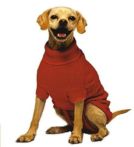 Spot Ethical Products Ethical Pet Klassischer Hundepullover mit Leinen-Loch, stilvolles Rollkragen-Design, 100% Acryl, warm und bequem, Rot, Größe XXXS