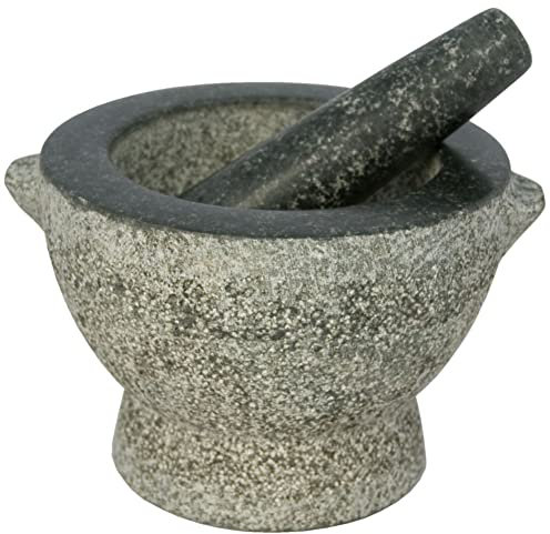 Libertyware Stone Granite Mortar and Pestle 4 Cup Capacity, 8 Inch, Gray