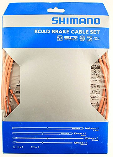 SHIMANO PTFE Straßenbremsseil und Gehäuseset (Orange)