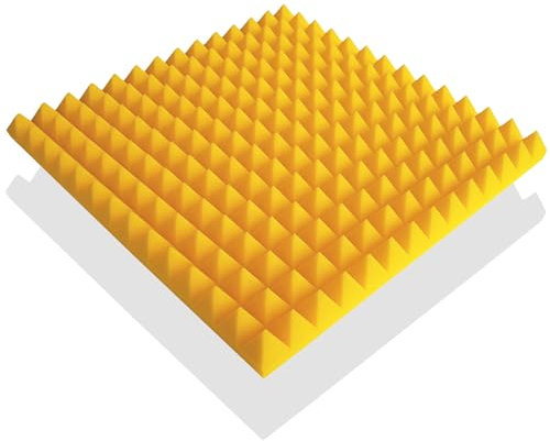 1 x Akustikschaumstoff ca. 49x49x5cm, Gelb Schaumstoff, Noppenschaum