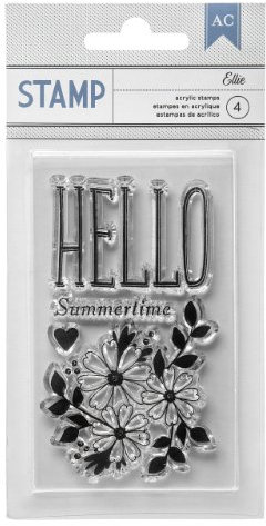 American Crafts Mayberry Stempel, Blumen-Aufnäher, transparent