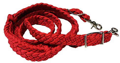 PRORIDER Roping Knotted Horse Tack Western Barrel Zügel Nylon Geflochten Rot 60723