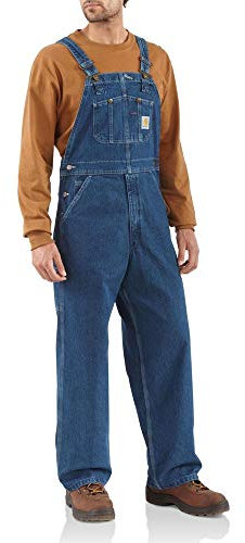 Carhartt .R07.DST.S376 Salopette en jean délavé Gris foncé 28 x 28 cm