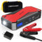 DBPOWER 600A Peak 18000mAh Portable Car Jump Starter DJS50 External Battery Smart Charger Power Bank with Compass & LCD Screen and LED Flash Light for Laptop Smartphone Tablet and More (Black/Red)