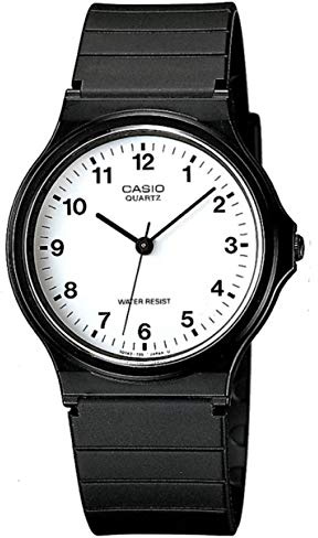 Casio Herren-Armbanduhr, analog, Quarz, mit Kunststoffarmband, MQ-24-7BLLEG, Schwarz