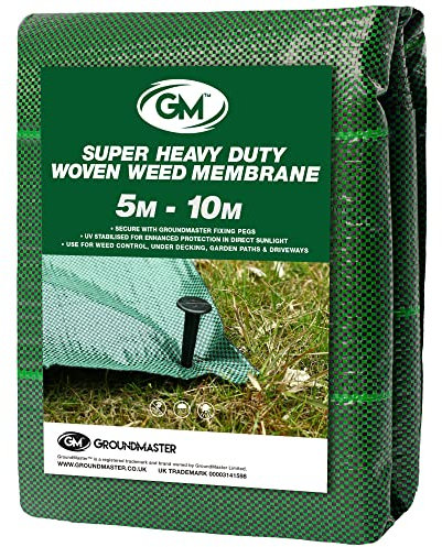 GroundMaster 125 g/m² Unkrautvlies Extra Stark - Vlies gegen Unkraut für Garten, Hochbeet usw., Unkrautfolie Wasserdurchlässig, Bodengewebe Unkrautfolie für Hauseinfahrt usw. - Grün (5 x 10 m)