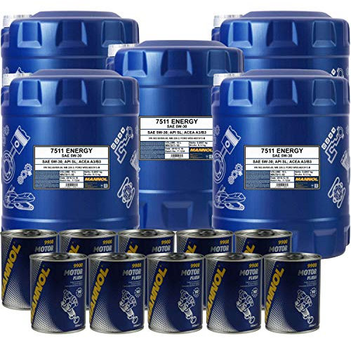 50L Motoröl MANNOL Energy 5W-30 10x MANNOL Motor Flush ADDITIV