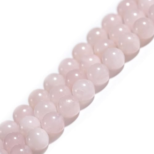 Natural Pink Rose Quartz Crystal Gemstone Semi Precious Round 12mm Loose Beads for Jewellery Making DIY Bracelet Necklace Crafts 15''
