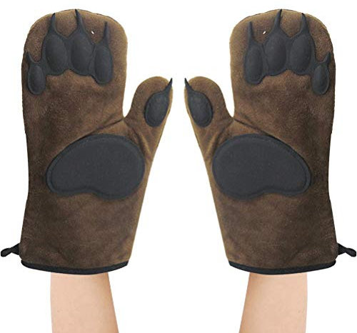 Kikier Oven Insulation Gloves, Oven Gloves Anti-hot Cooking Gloves Kitchen Tools Silicone Bear Palm Gloves