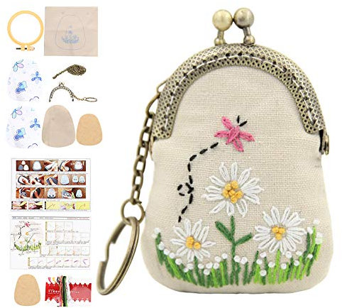 Stickerei Starter Kit Kreuzstich-Set DIY Craft Schlüsselanhänger Anhänger enthalten Sticknadel Fadenreifen für Kinder, Erwachsene und Anfänger(Stil C.)