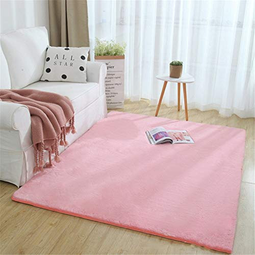 YCDZ Tie-Dye-bedruckter Teppich, Seidenwollteppich, PV-Samt, Wohnzimmer, Arbeitszimmer, Schlafzimmerteppich Am Bett (Hell-Pink,80 x 120cm)
