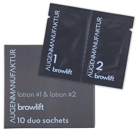 Augenmanufaktur Kit rehaussement de sourcils - Browlift forme & fixe les sourcils, effet 3D naturellement durable (Sachets 10 de Lotion #1 et #2)