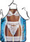 WOO GIRL Küchenschürze mit Nackenband zum Umbinden -wasserabweisend 73x57 cm (DESSOUS)