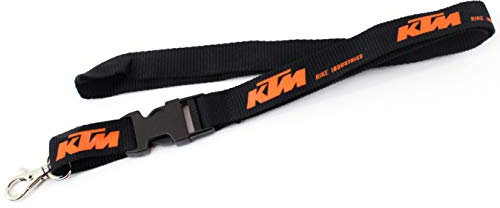 KTM Cordino per portachiavi, nero, arancione con clip e moschettone, si prega di selezionare la quantità (10)