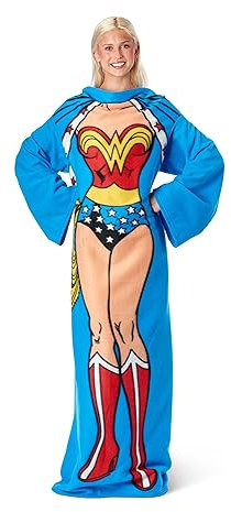 Northwest Wonder Woman Überwurfdecke für Erwachsene, seidig, bequem, mit Ärmeln, 122 x 180 cm