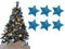 Pack of 6-8cm 3D Glitter Star Baubles Christmas Tree Decorations (Turquoise)