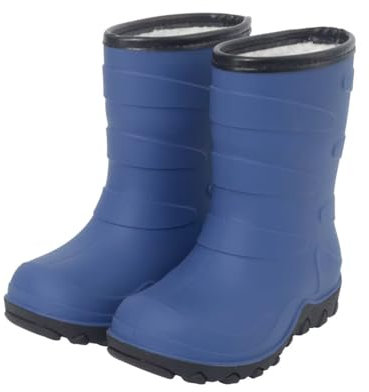 FUNCOO PLUS Stivali invernali caldi foderati per ragazze e ragazzi, stivali da pioggia e neve, taglia 27-38, Blu marino, 32 EU