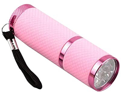 Pmkvgdy Linterna de 9 LED con revestimiento de goma, color rosa