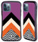 Head Case Designs Violett Farbblock Chevron Hybride Handyhülle Hülle Huelle kompatibel mit Apple iPhone 12 / iPhone 12 Pro