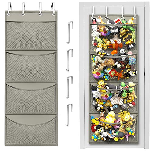 Honeyera The Original Storage for Stuffed Animals - Over Door Organizer for Stuffies, Baby Accessories, Toy Plush with Breathable Hanging Pockets Big Girls Toddler Large Bag