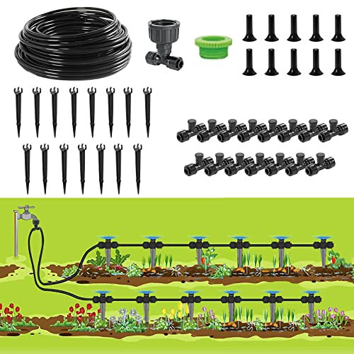 Mdlufee 20M Bewässerungssystem Garten, DIY Micro Pflanzenbewässerungs-Set für drinnen und draußen, mit neuer Plug and Play Schnellanschluss für Topfpflanzen Balkon Flower Bed Terrasse Pflanzen