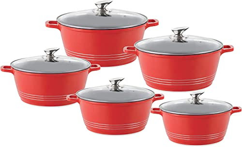 Blacstone Die-Cast Stockpot Set with Lids 5pc (Red)