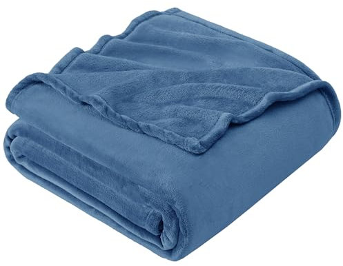 EHEYCIGA Kuscheldecke flauschig, weiche warme Fleecedecke 230x270 als Decke Sofa, Wohndecke oder Couchdecke überwurf, GrauBlau