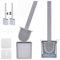 Revolutionary 2 pack Grey Deep Clean Silicone Toilet Brush & Quick Dry Anti-drip Holder, Flexible No scratch Bathroom Brush