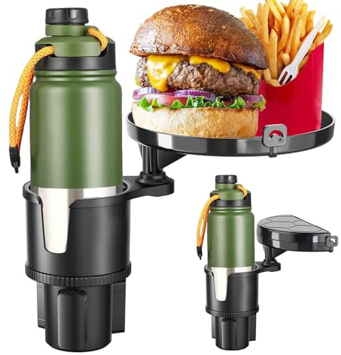 Ruucy Auto Getränkehalter Tisch Tablett Zusammenklappbar, 360° Verstellbares Auto Tisch mit Getränkehalter, Universel Auto Multifunktionstisch Snacktablett Auto Organizer für Auto Becherhalter