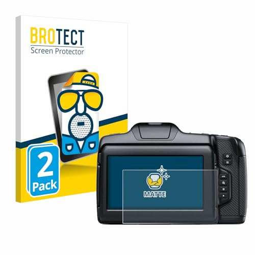 BROTECT Entspiegelungs-Schutzfolie für Blackmagic Pocket Cinema Camera 6K G2 (2 Stück) Matte Displayschutz-Folie, Anti-Reflex, Anti-Fingerprint