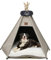 Mooipet Tipi Zelt für Haustiere mit doppelseitigem Kissen Haustierzelt für Hunde/Katzen Haustierhütte Abnehmbar und Waschbar Hundehaus für Meerschweinchen Kaninchen Hamster Kätzchen 60x60x70cm