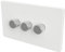 SAMOTECH Zigbee Dimmer Switch No neutral wire required, compatible with Philips Hue, Home Assistant - White/Silver 3-Gang Zigbee Dimmer