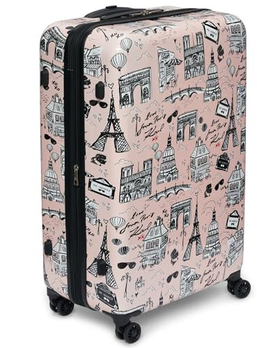 Karl Lagerfeld Paris Hartschalenkoffer, erweiterbar, pink/schwarz, Large, Hartschalenkoffer, erweiterbar