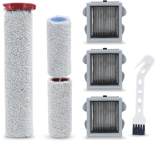 DingGreat Rouleau à brosse et filtre d'aspirateur de rechange pour aspirateur sans fil Roborock Dyad Pro/Combo Smart (3 rouleaux à brosse, 3 filtres HEPA + 1 brosse de nettoyage)