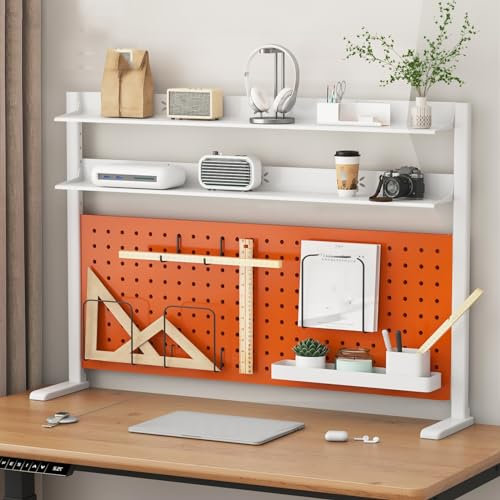 Büro Organizer Schreibtisch Aufstellbare Stecktafel für Den Schreibtisch, Mehrzweck Tisch Organizer Büro, Schreibtisch Organizer Set für Das Homeoffice Oder Wohnheim(Orange B,80*19*65cm/31*7*26in)
