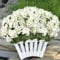 Betylifoy Künstliche Blumen im Freien 44CM Künstliche Geranien Seidenblumen 3 Bündel Kunststoff Gefälschte Blumen im Freien Künstliche Pflanzen UV-beständig für Indoor Garten Vase Tisch (Weiß)
