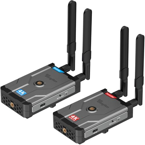 4K Wireless HDMI Transmitter and Receiver, 500FT/60MS Low Latency HD Extender Kit with HDMI Loop Out, 2.4/5GHz Dual-Band Full HD for Video Tx&Rx Camera/Laptop/Monitor/TV/Projector/Netflix