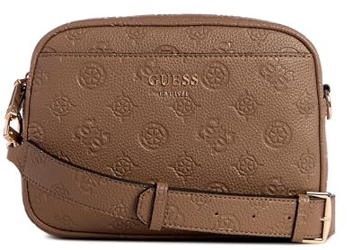 GUESS Damen Vikky Ii Camera Klappe, Crossbody-Tasche, Dunkeltaupe Logo