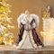 Glitzhome Handgefertigter Engel aus Kunstfell und PVC, Baumspitze für den Weihnachtsbaum, 41,9 cm hoch