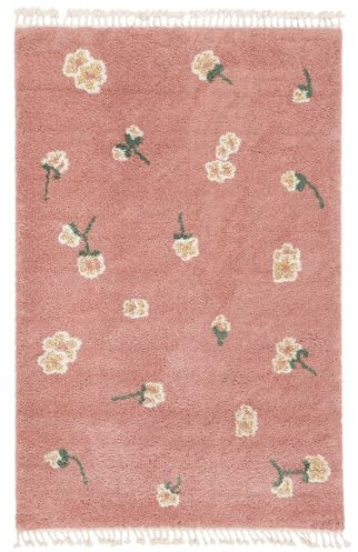 RugVista Linnea Teppich, Kinderzimmerteppich, 200 x 300 cm, Rechteckig, Kinderteppich für Kinder, Polypropylene, Spielteppich Babys Junge Mädchen, Keine schädlichen Stoffe, Rosa