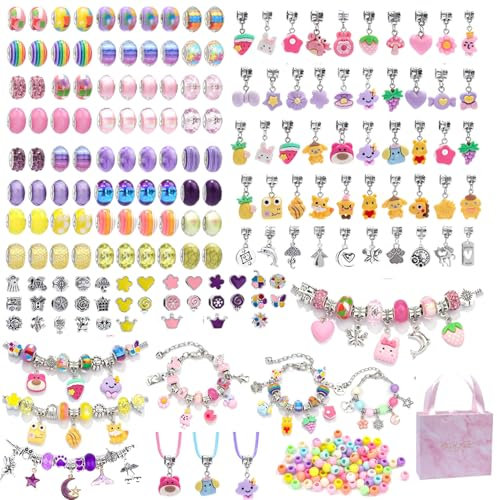 318 Stück Charm Armbänder Selber Machen Set Mädchen Frauen DIY Schmuckbastelsets Kinder Erwachsene Schmuckherstellungsset 5-13 Jahre Geschenke für Geburtstag Einschulung Ostern Weihnachten