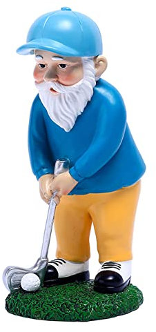 TAKOXIA Figurine de nain de jardin de golfeur peinte à la main pour décoration de paysage de cour