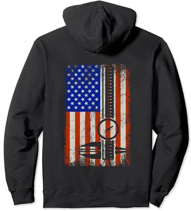 Patriotische Maschinisten-amerikanische Flagge (auf der Rückseite) Pullover Hoodie