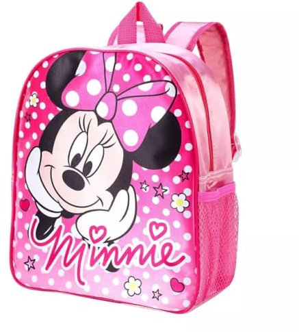 GIFTIDEAZZ Kid's Character-Themed Backpacks � Standard & Deluxe Options | School Bags with Fun Designs (Standard Minnie Mouse Polka Dots)