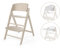 CYBEX Gold CLICK & FOLD Hochstuhl 3in1-Set, Mitwachsend, 6 Monate - 99 Jahre, Verwendbar ab Geburt durch separates Gold Bouncer Nest, Inkl. Baby-Set und Tablett, Buchenholz/Kunststoff, All White