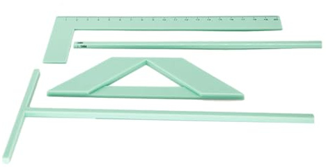 ZHAPEG Buchbinder-Lineal L-förmiges Lineal, T-förmiges Lineal, Abstandshilfe, Eckschnitt-Quadrat-Set für Scrapbooking, Albumherstellung