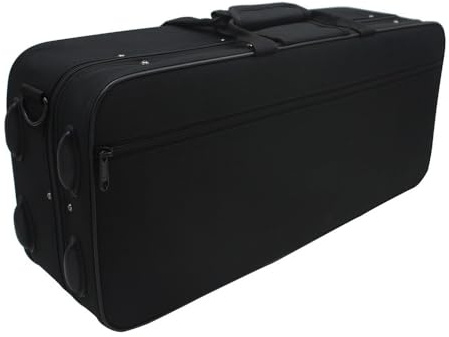 MOSLOM Oxford cloth box trumpet case bag for trumpet instruments case,Horn shell side pocket, with instrument straps in black